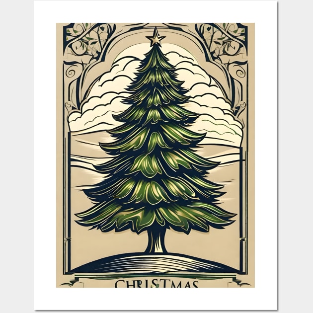 Christmas tree 2 Wall Art by Tree Tees